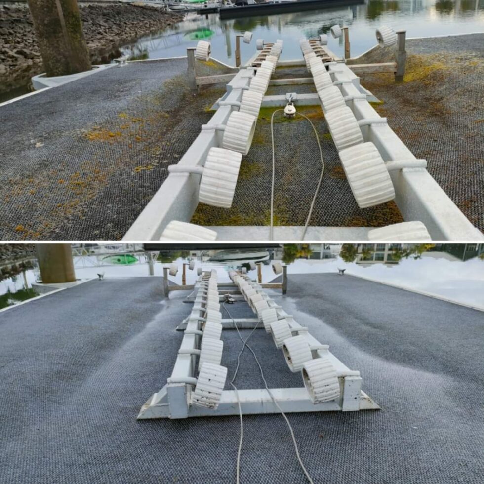 Pontoon and Boat Ramp Cleaning Waterbomb Pressure Blasting